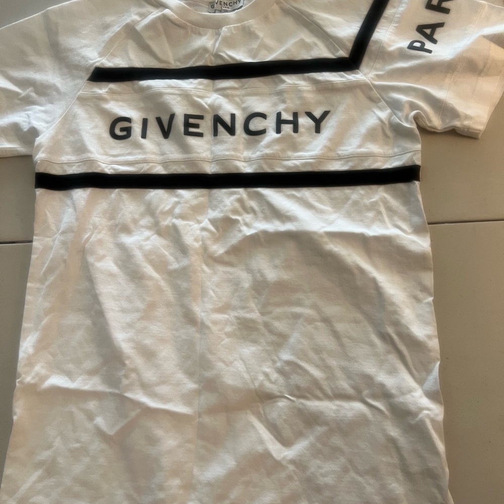 Givenchy White Tee with Black Stripes